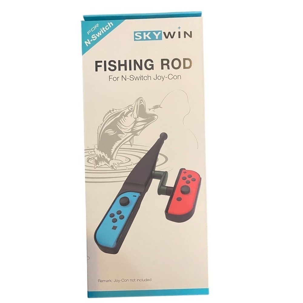 SKYWIN Fishing Rod Controller Attachment for Nintendo Switch Joy-Con Black‎